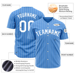 Custom Pinstripe Elecrtic Blue Full Button Down Mesh Fans Special Edition Authentic Baseball Jersey