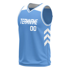 Custom Elecrtic Blue Mesh Basketball Athletic Performance Jersey