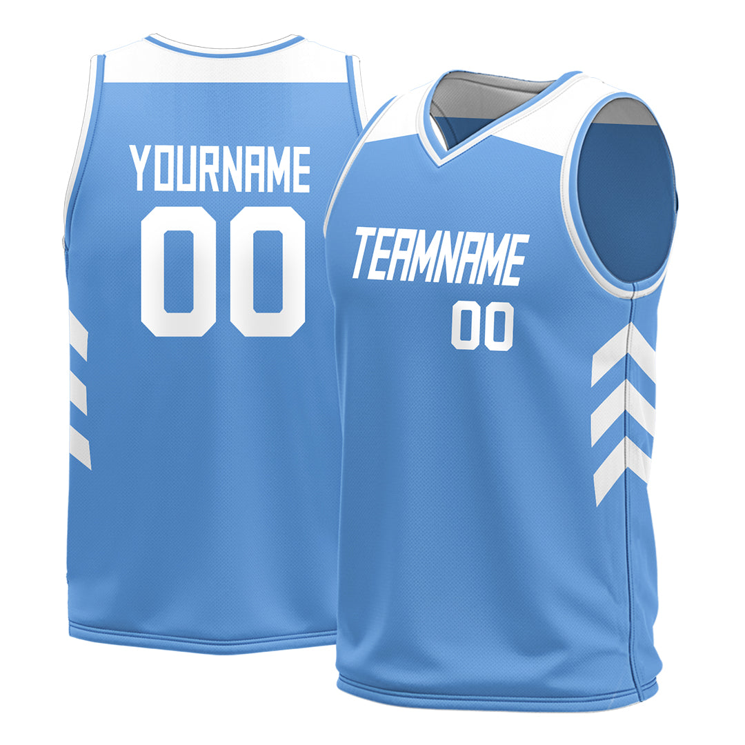 Custom Elecrtic Blue Mesh Basketball Athletic Performance Jersey