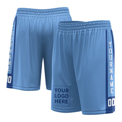 Custom Elecrtic Blue Mesh Sports Basketball Shorts with Side Pockets