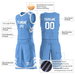 Custom Elecrtic Blue Basketball Uniform For Adult Youth Fans Mesh Jersey