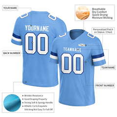 Custom Elecrtic Blue Football Jersey Athletic Shirt For Adult Youth