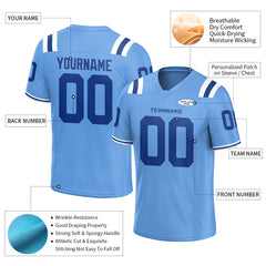 Custom Elecrtic Blue Football Jersey Athletic Shirt For Adult Youth Unisex