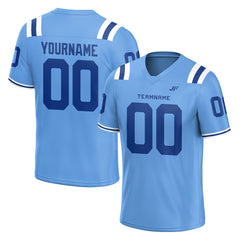 Custom Elecrtic Blue Football Jersey Athletic Shirt For Adult Youth Unisex