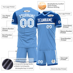 Custom Elecrtic Blue Soccer Uniform Training Outfit Sportswear