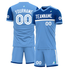 Custom Elecrtic Blue Soccer Uniform Training Outfit Sportswear