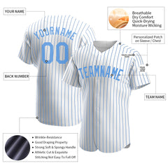 Custom Elecrtic Blue Pinstripe Full Button Down Mesh Fans Special Edition Authentic Baseball Jersey