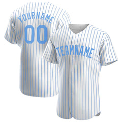 Custom Elecrtic Blue Pinstripe Full Button Down Mesh Fans Special Edition Authentic Baseball Jersey