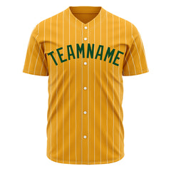 Custom Pinstripe Gold Full Button Down Mesh Fans Special Edition Authentic Baseball Jersey