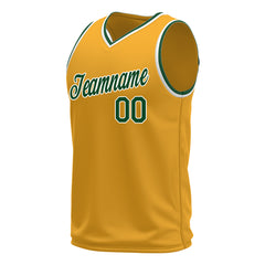 Custom Gold Basketball Jersey Mesh Sports Performance Team Uniform