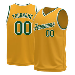 Custom Gold Basketball Jersey Mesh Sports Performance Team Uniform