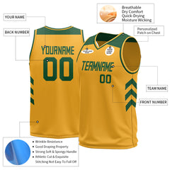 Custom Gold Mesh Basketball Athletic Performance Jersey