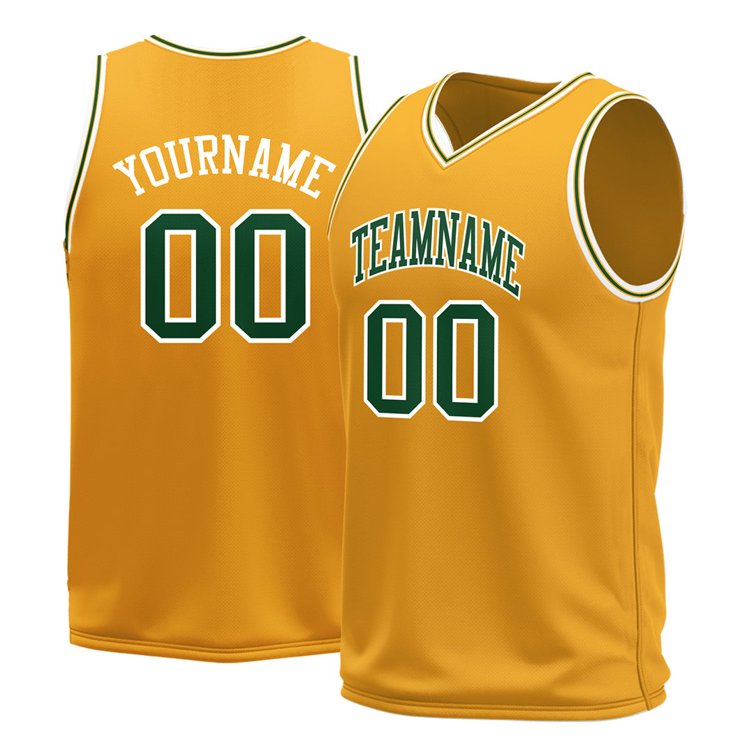 Custom Gold Basketball Jersey Mesh Sports Athletic Performance Shirts