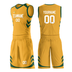 Custom Gold Basketball Uniform For Adult Youth Fans Mesh Jersey