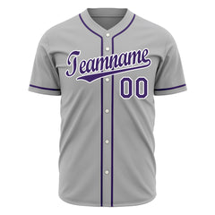 Custom Gray Full Button Up Mesh Fans Special Edition Authentic Baseball Jersey