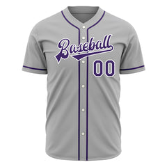 Custom Gray Full Button Down Mesh Fans Special Edition Authentic Baseball Jersey