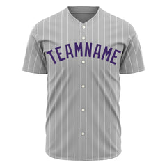 Custom Pinstripe Gray Full Button Down Mesh Fans Special Edition Authentic Baseball Jersey