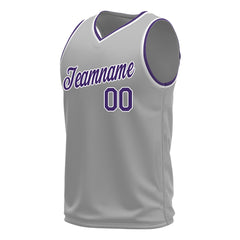 Custom Gray Basketball Jersey Mesh Sports Performance Team Uniform