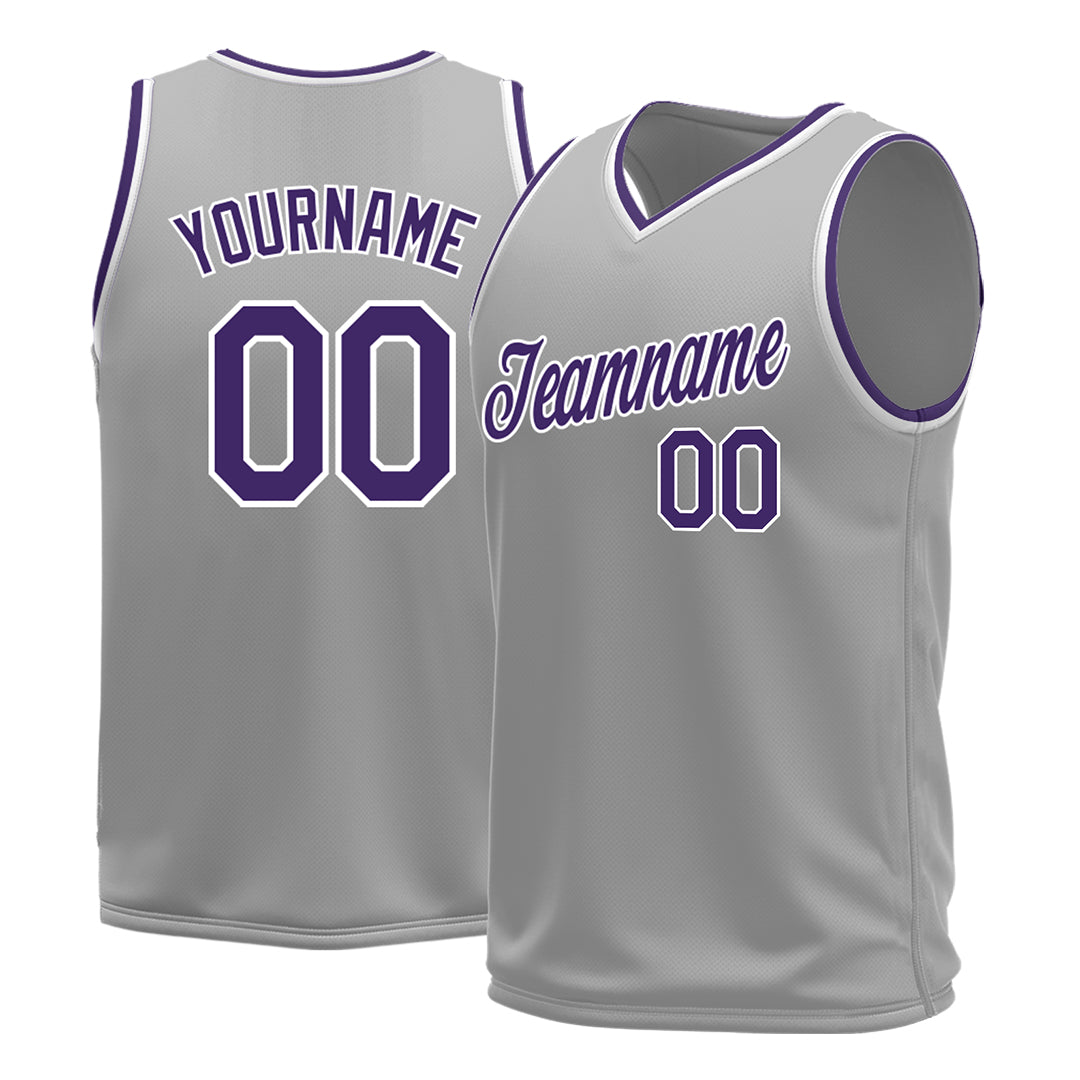 Custom Gray Basketball Jersey Mesh Sports Performance Team Uniform