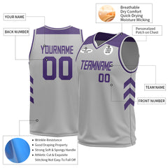 Custom Gray Mesh Basketball Athletic Performance Jersey