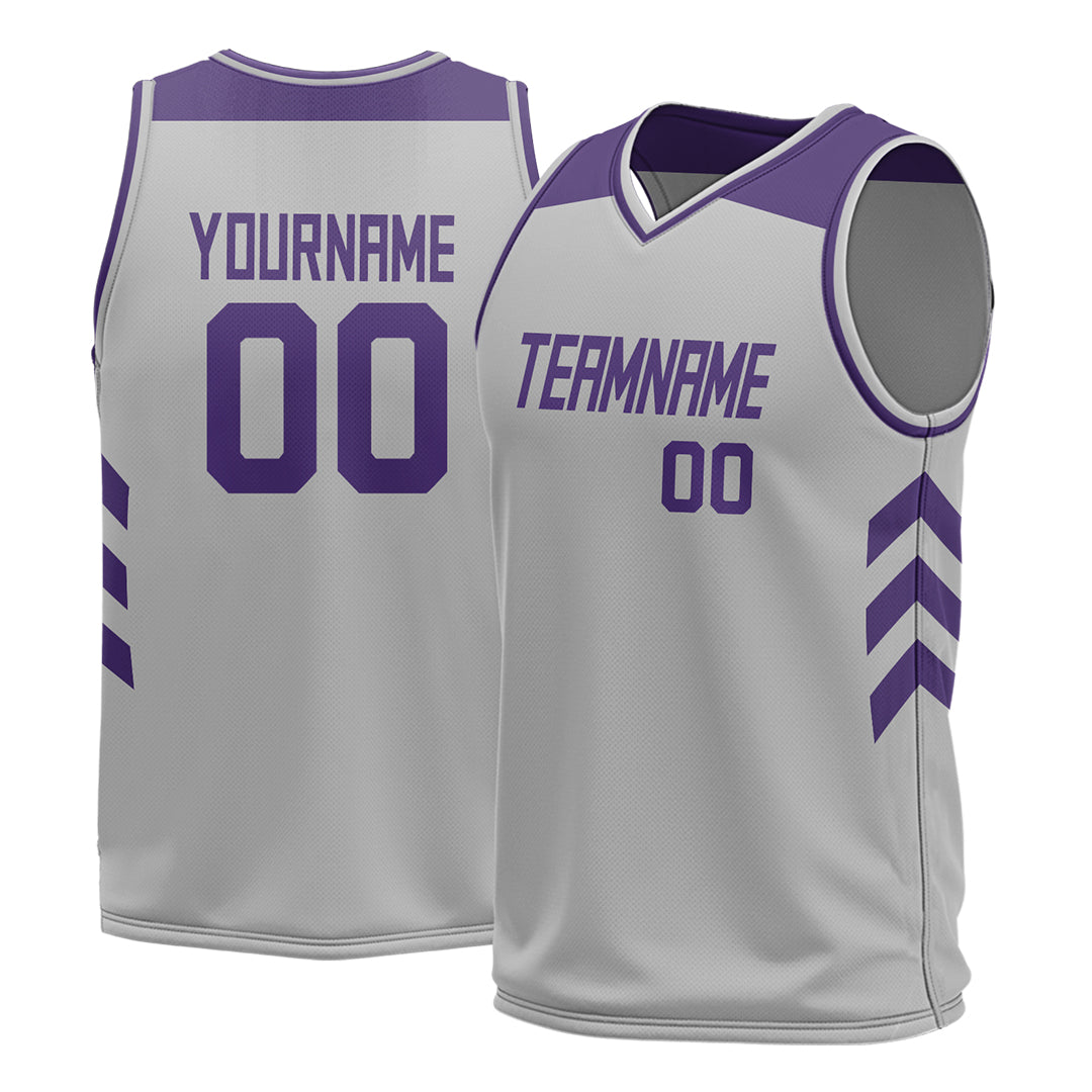 Custom Gray Mesh Basketball Athletic Performance Jersey