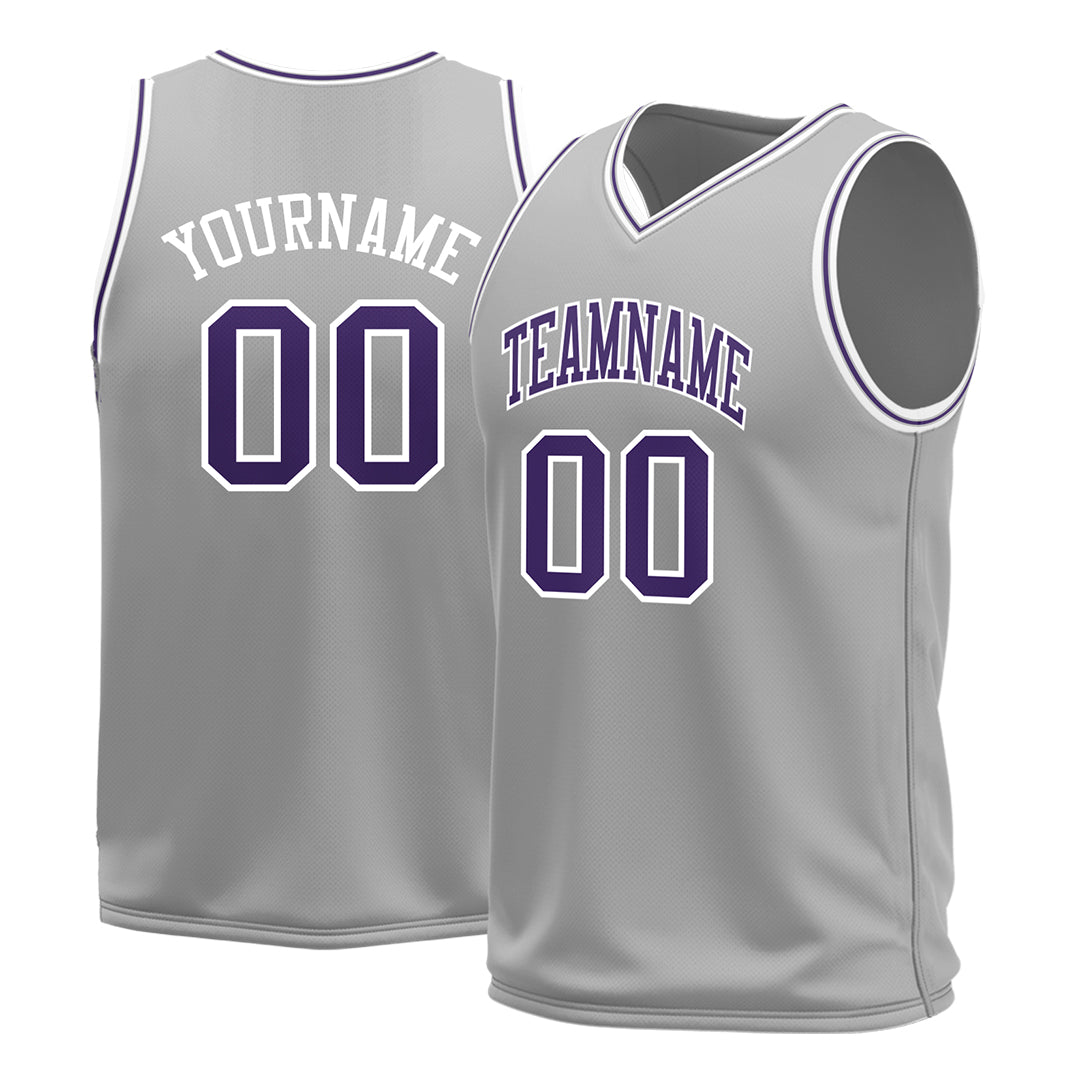 Custom Gray Basketball Jersey Mesh Sports Athletic Performance Shirts