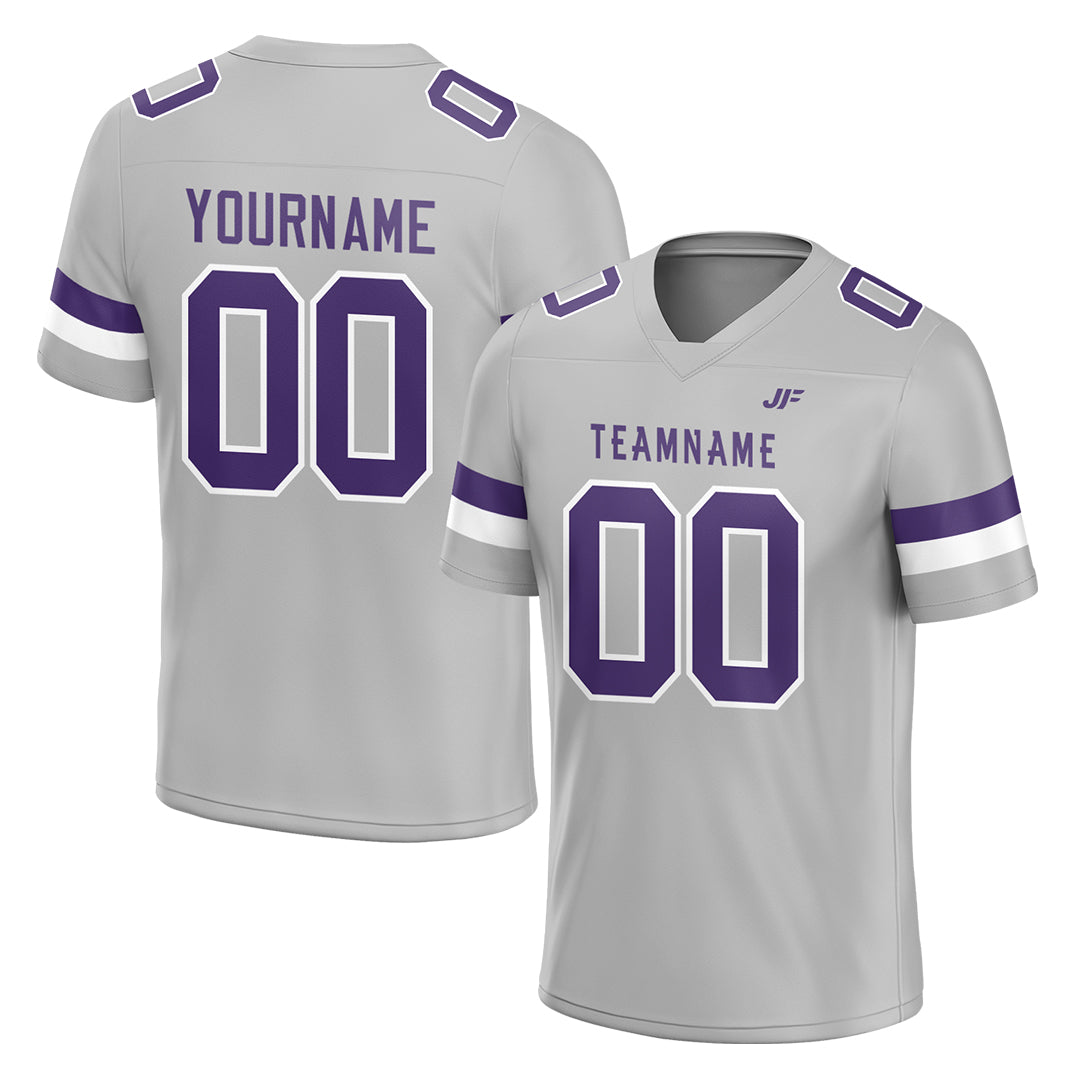 Custom Gray Football Jersey Athletic Shirt For Adult Youth