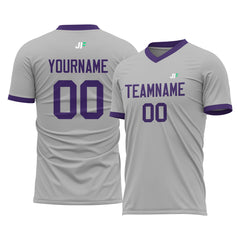 Custom Gray Soccer Uniform For Adult Youth Fans Jersey