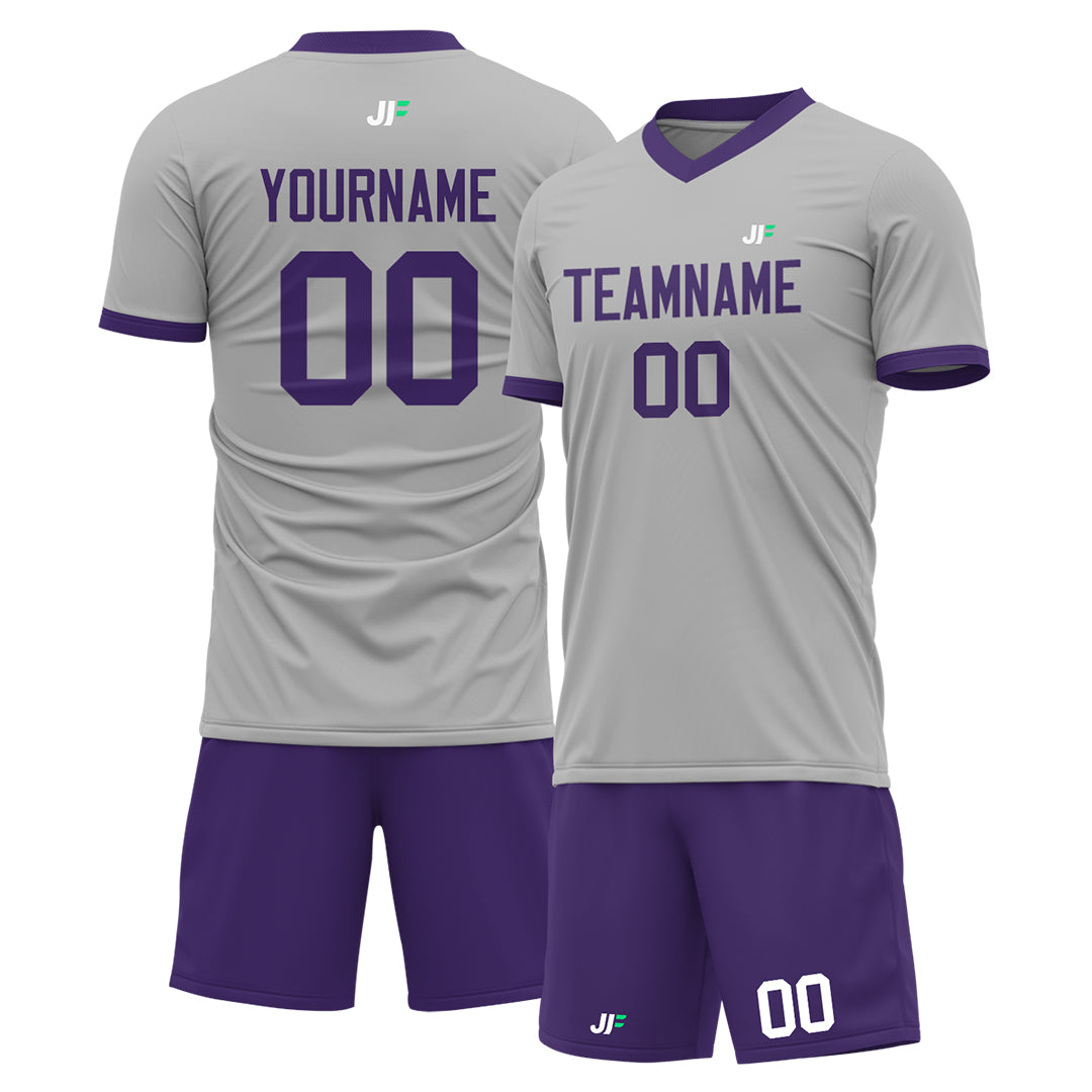 Custom Gray Soccer Uniform For Adult Youth Fans Jersey