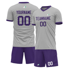 Custom Gray Soccer Uniform For Adult Youth Fans Jersey