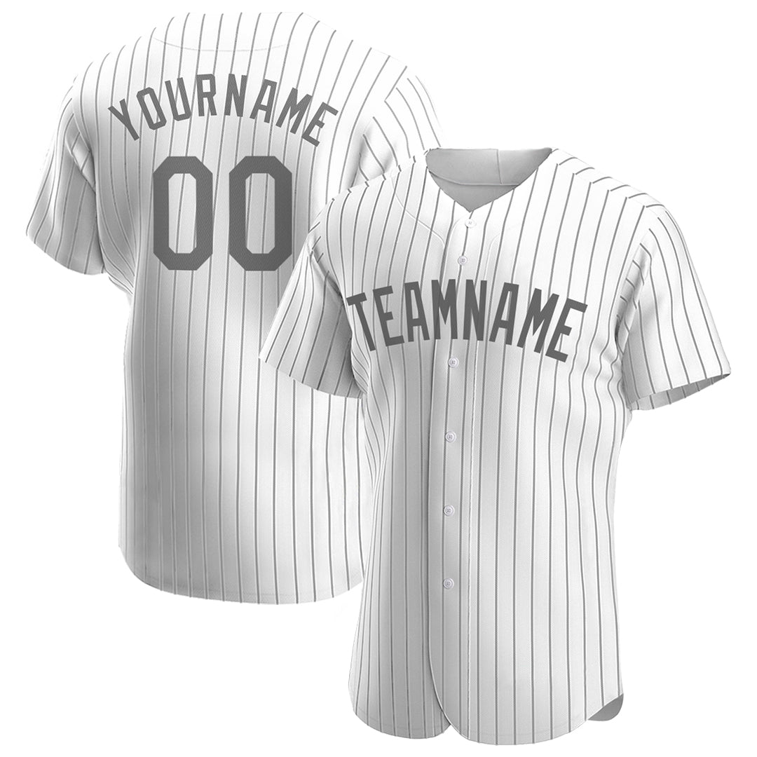 Custom Gray Pinstripe Full Button Down Mesh Fans Special Edition Authentic Baseball Jersey