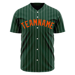 Custom Pinstripe Green Full Button Down Mesh Fans Special Edition Authentic Baseball Jersey