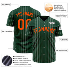 Custom Pinstripe Green Full Button Down Mesh Fans Special Edition Authentic Baseball Jersey