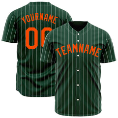 Custom Pinstripe Green Full Button Down Mesh Fans Special Edition Authentic Baseball Jersey