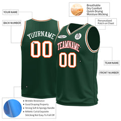 Custom Green Basketball Jersey Mesh Sports Athletic Performance Shirts