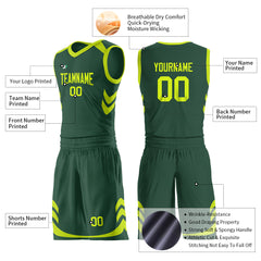 Custom Green Basketball Uniform For Adult Youth Fans Mesh Jersey