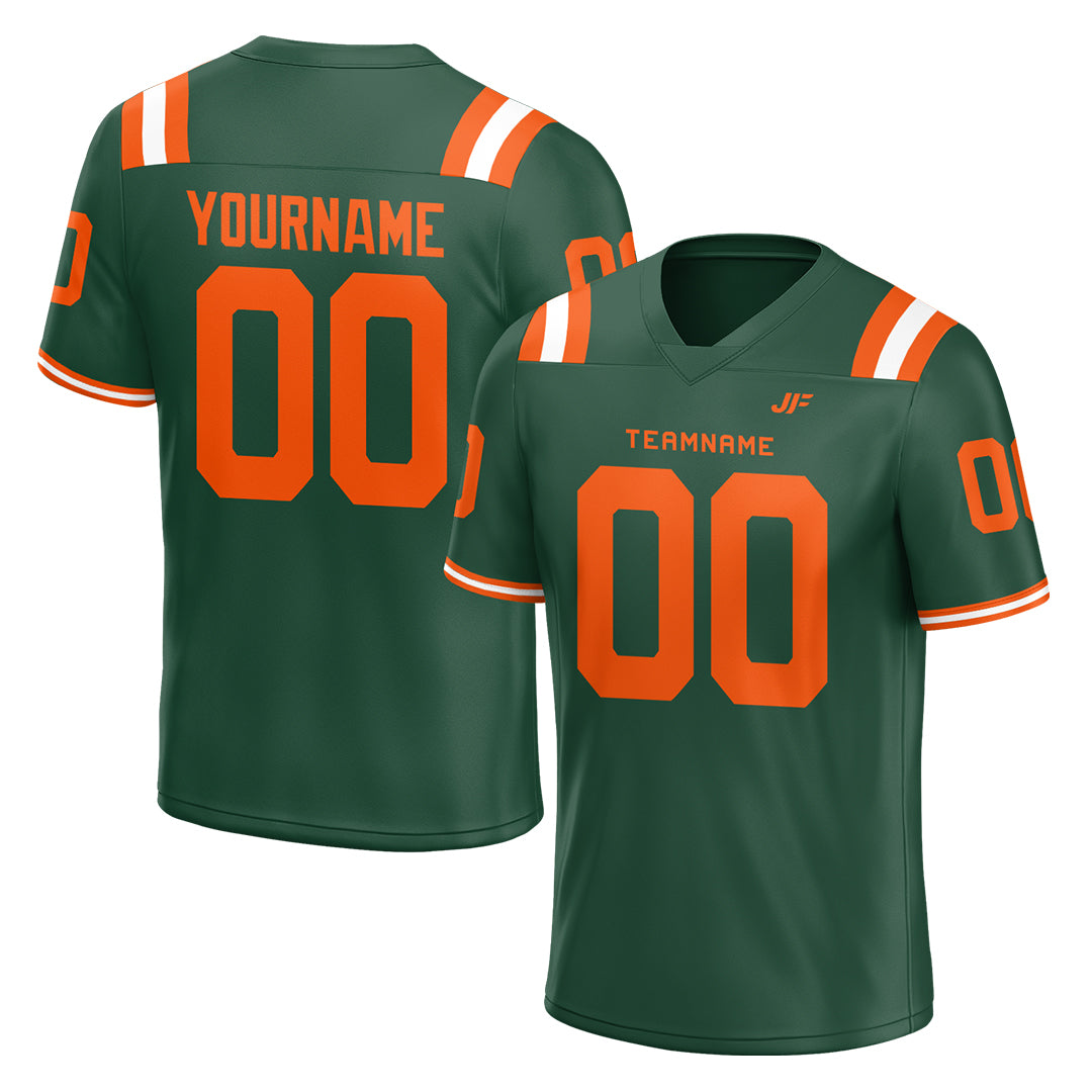 Custom Green Football Jersey Athletic Shirt For Adult Youth Unisex