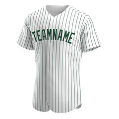 Custom Green Pinstripe Full Button Down Mesh Fans Special Edition Authentic Baseball Jersey