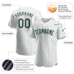 Custom Green Pinstripe Full Button Down Mesh Fans Special Edition Authentic Baseball Jersey