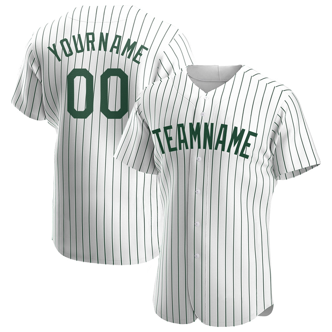 Custom Green Pinstripe Full Button Down Mesh Fans Special Edition Authentic Baseball Jersey