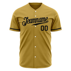 Custom Gold Baseball Jersey Stitched Authentic Button Down Vintage Shirt