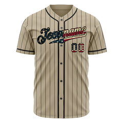 Custom Gold National Flag Pinstripe Fans Special Edition Authentic Vintage Baseball Jersey