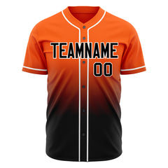 Custom Gradient Orange Baseball Jersey Full Button Down Fans Special Edition Authentic Shirt