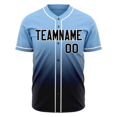 Custom Gradient Blue Baseball Jersey Full Button Down Fans Special Edition Authentic Shirt