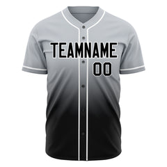 Custom Gradient Gray Baseball Jersey Full Button Down Fans Special Edition Authentic Shirt