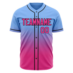 Custom Gradient Black Baseball Jersey Full Button Down Fans Special Edition Authentic Shirt