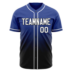 Custom Gradient Royal Baseball Jersey Full Button Down Fans Special Edition Authentic Shirt