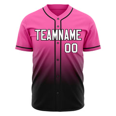 Custom Gradient Pink Baseball Jersey Full Button Down Fans Special Edition Authentic Shirt