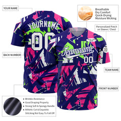 Custom Graffiti Pattern Baseball Jersey Full Button Down Fans Special Edition Authentic Shirt