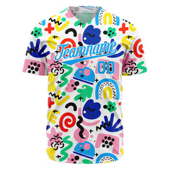 Custom Graffiti Pattern Baseball Jersey Full Button Down Fans Special Edition Authentic Shirt